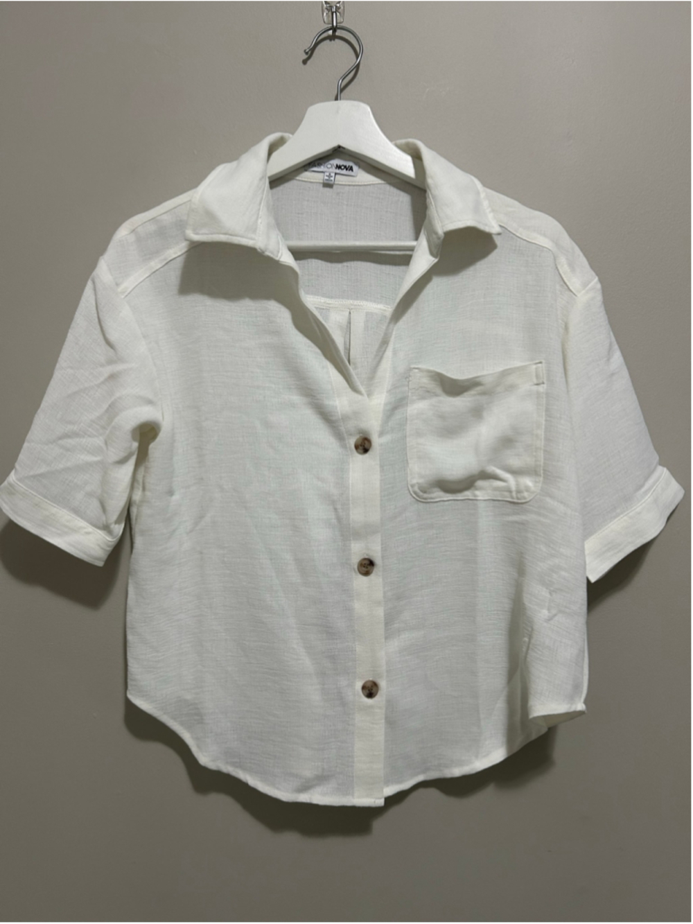 Women's Fashion Nova White Button Down Shirt Size S